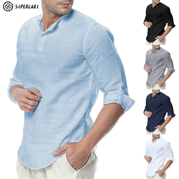 SIPERLARI Linen Dress Shirt